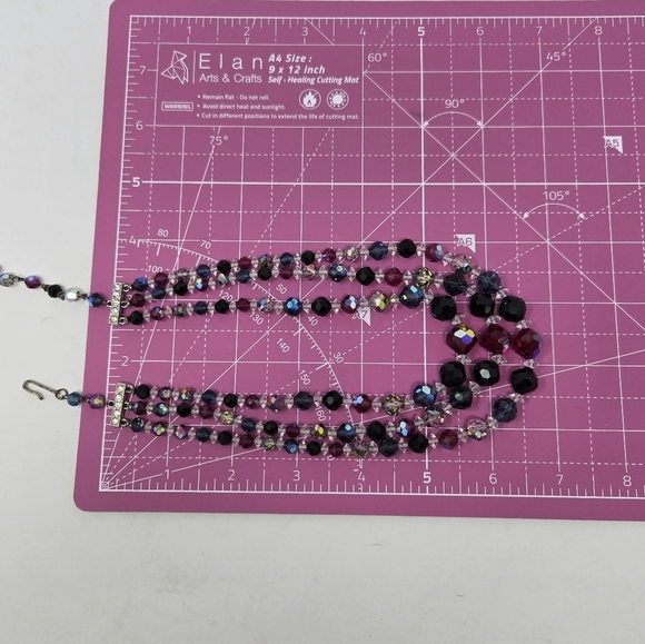 VINTAGE LAGUNA AB CRYSTAL TRIPLE STRAND DEMI PARURE NECKLACE BRACELET JEWELRY - Picture 6 of 16